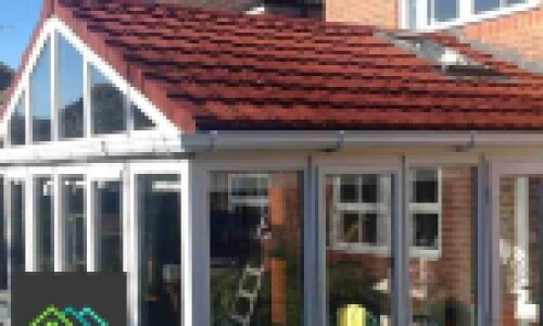 15 gabled conservatory converted to brown recycled roof tiles