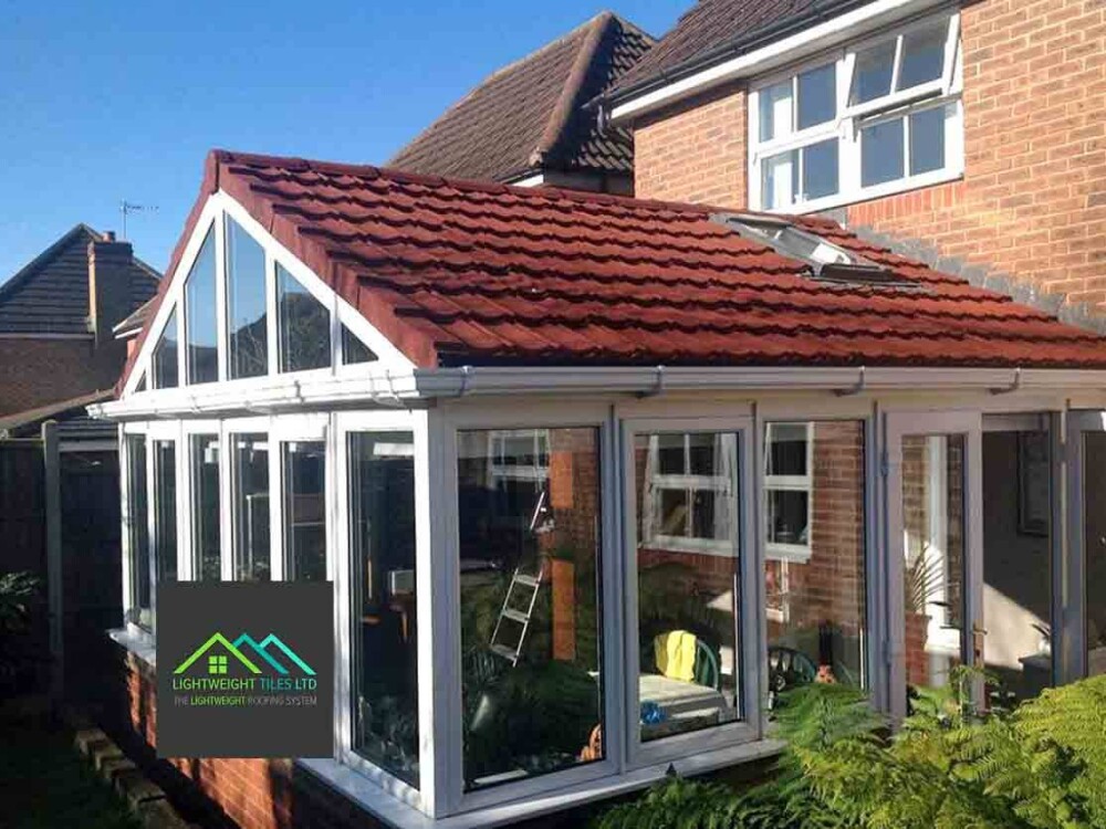 15 gabled conservatory converted to brown recycled roof tiles