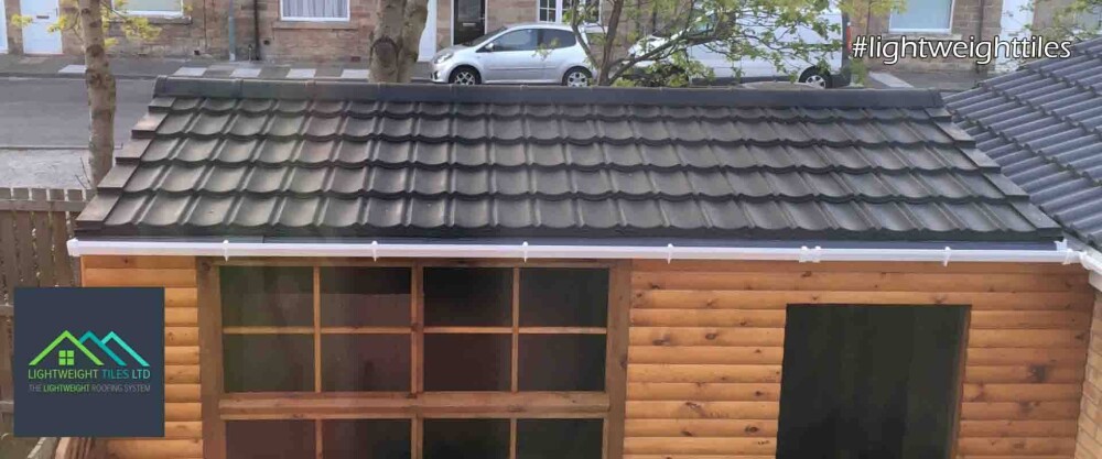 Plastic roof tiles in black | Budget Garden Shed Roof Replacement