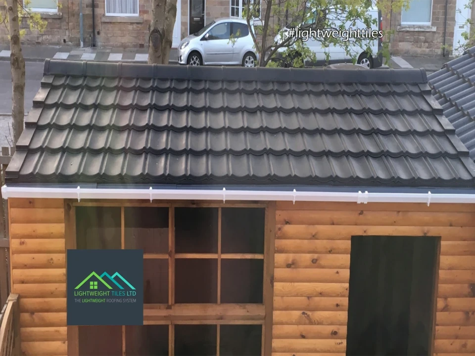 Plastic roof tiles in black | Budget Garden Shed Roof Replacement