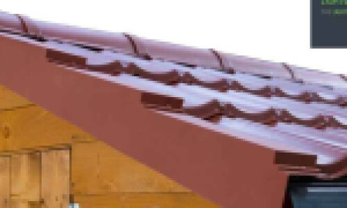 Close up image of Plastic shed roof replacement tiles in smooth red | By Lightweight Tiles