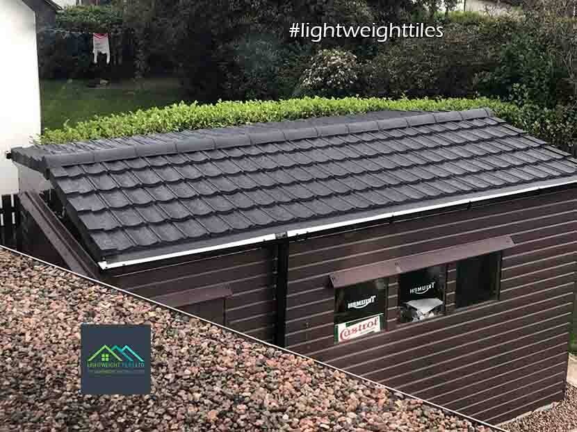 Shed Roof replacement with cheap black Light Roofing Tiles | Lightweight Tiles 