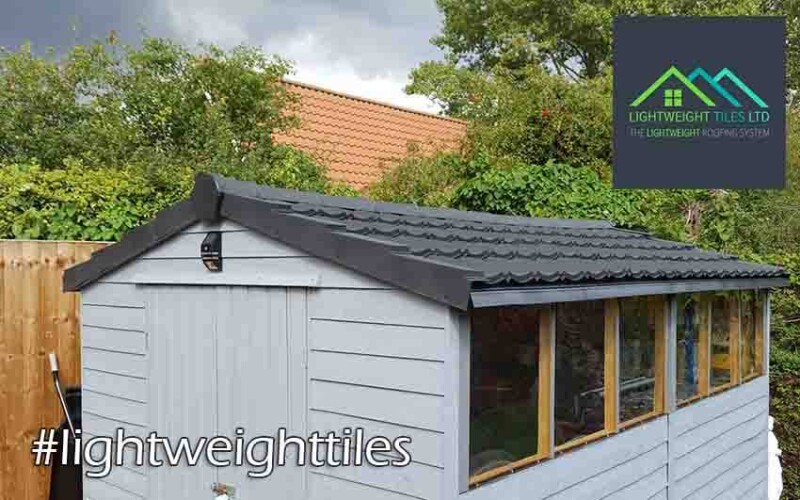 renovated shed with black recycled shed roof replacement tiles | Lightweight tiles