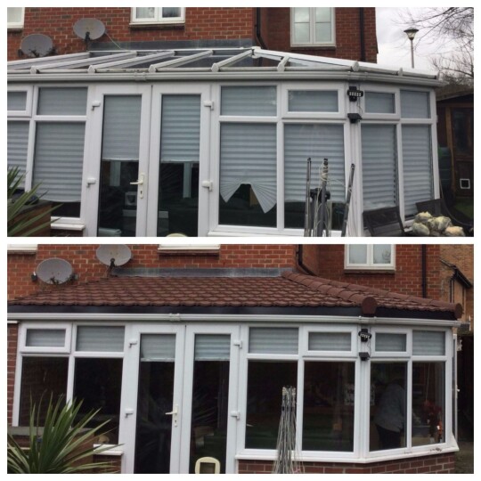 Brown L Shaped Conservatory Before after PF