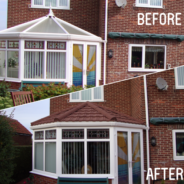 Before and After Tiled Conservatory Roof Conversions 