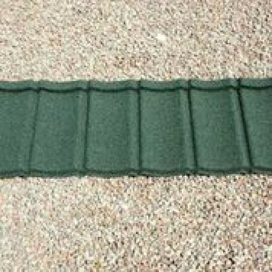 green recycled roof tile